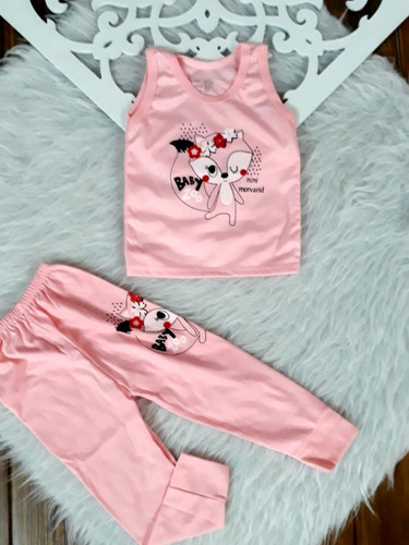 رکابی و شلوار نوزادی سایز ۴ تا ۶