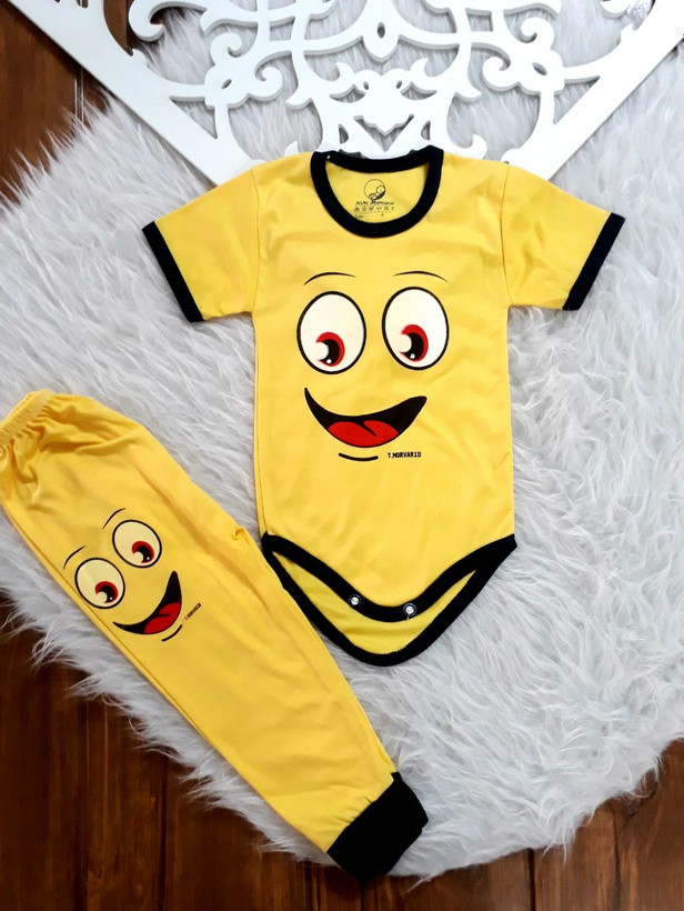 زیردکمه استین کوتاه و شلوار نوزادی