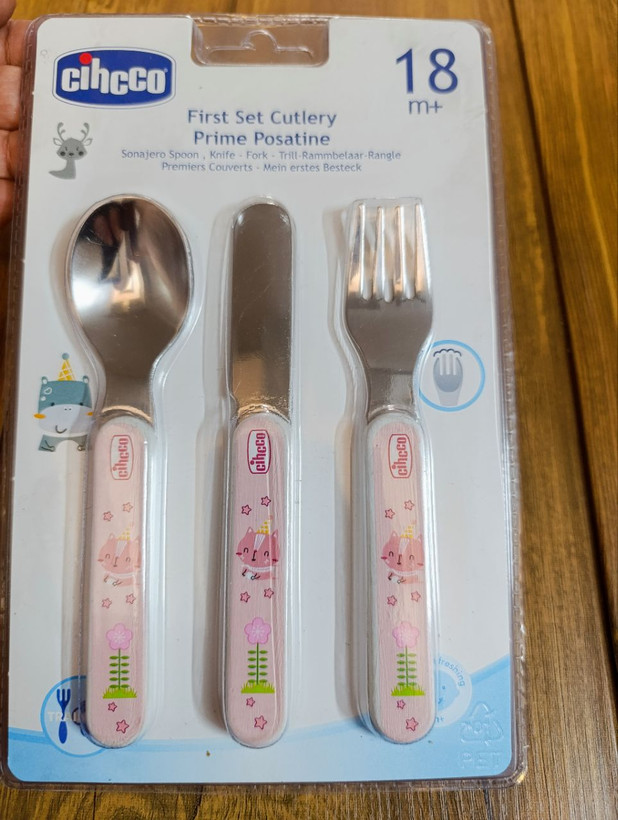 قاشق و چنگال استیل نوزادی