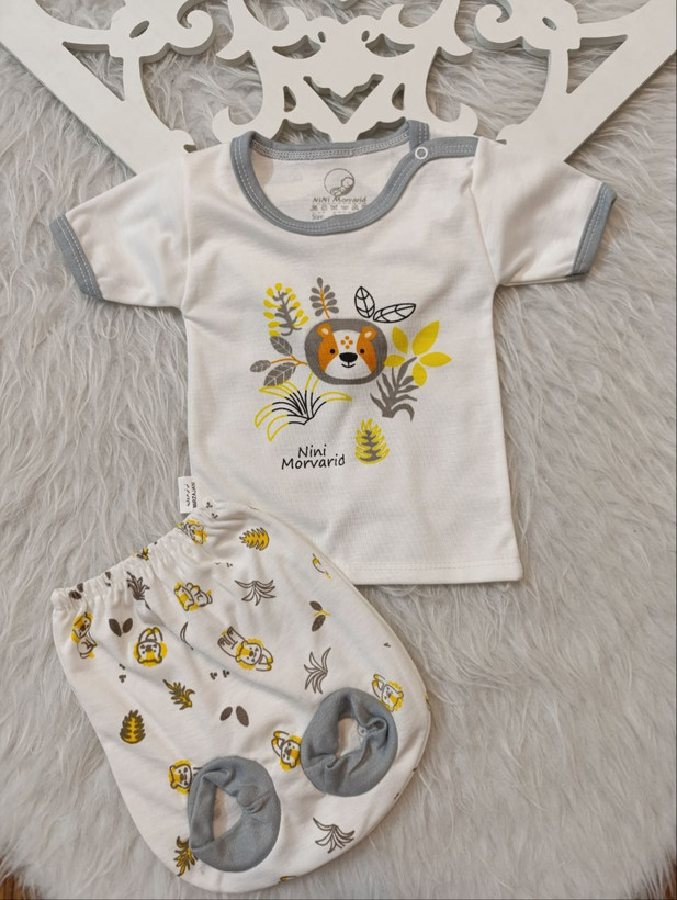 لباس نوزادی آستین کوتاه و شورت نوزادی