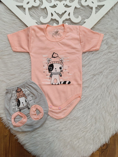 استین کوتاه و شورت نوزادی