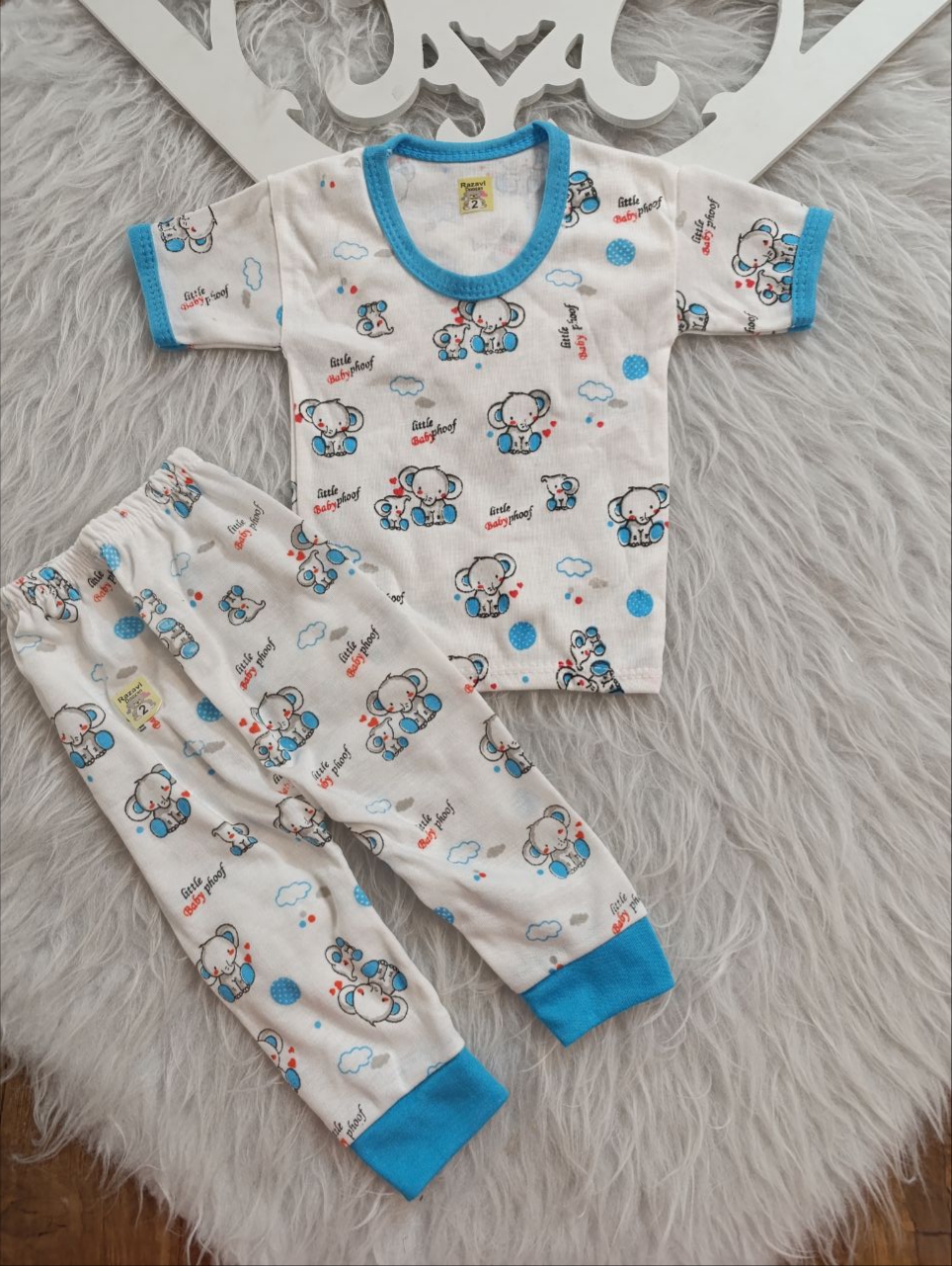 آستین کوتاه و شلوار نوزادی