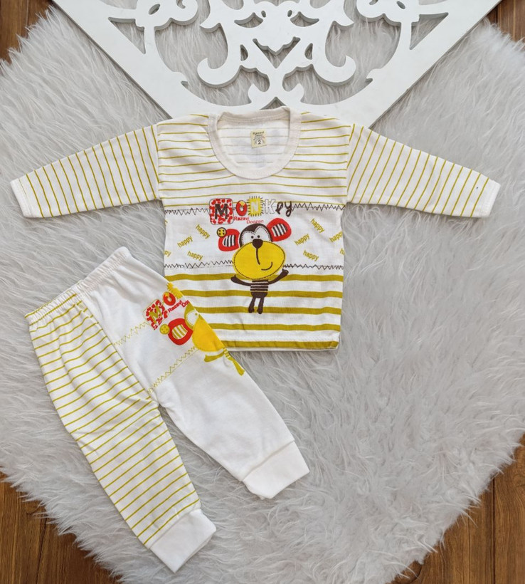 لباس نوزادی بلوز طرح میمون شاد