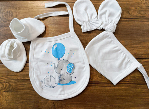 ست نوزادی کلاه و پیش بند