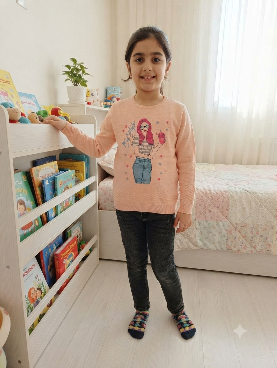 بافت گپ دخترانه سایز ۶۵ رنگ نارنجی