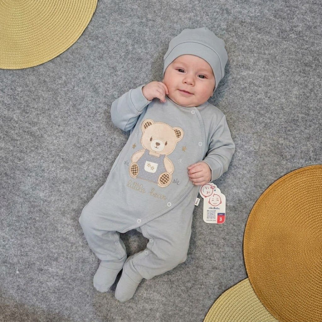 ست سرهمی و کلاه نوزادی سایز ۱ تا ۳ گلدوزی شده باکیفیت